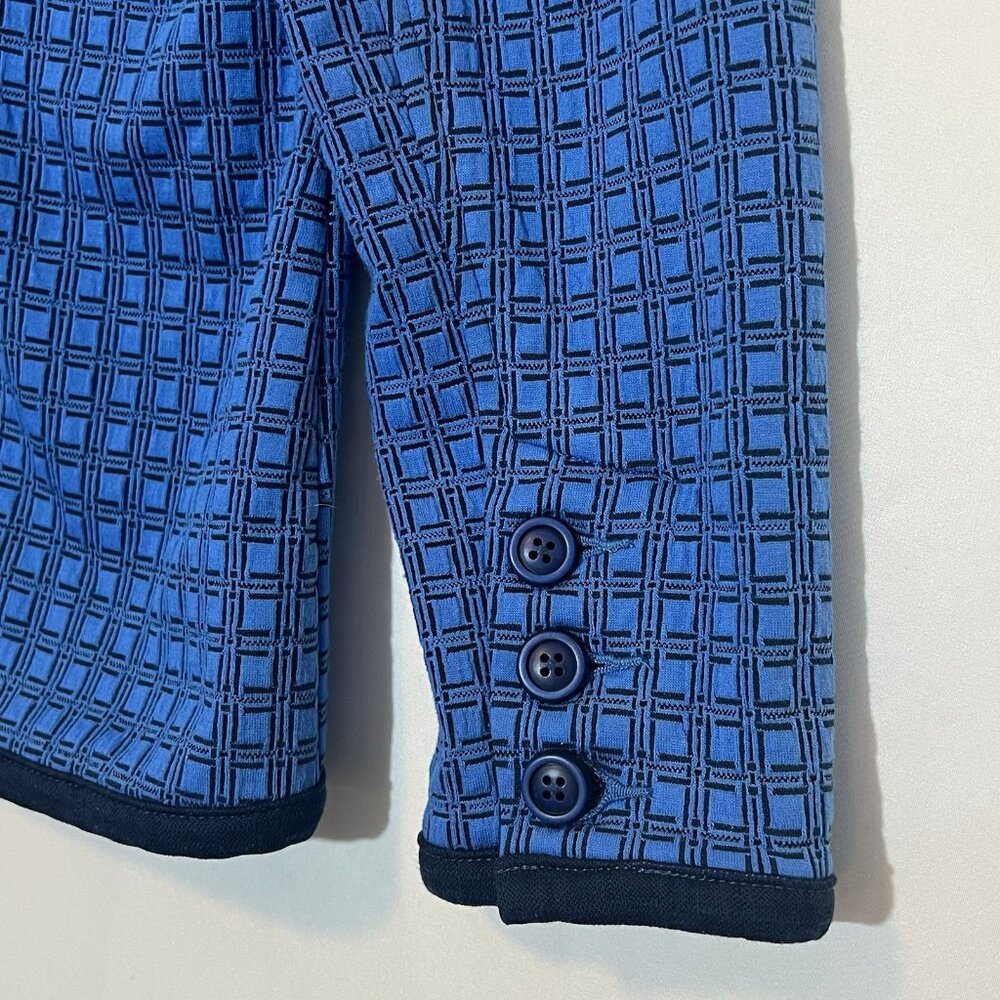 CAbi Scholarship Knit Blazer Jacket Medium Size Navy Blue Stretch Career Work - Picture 11 of 14